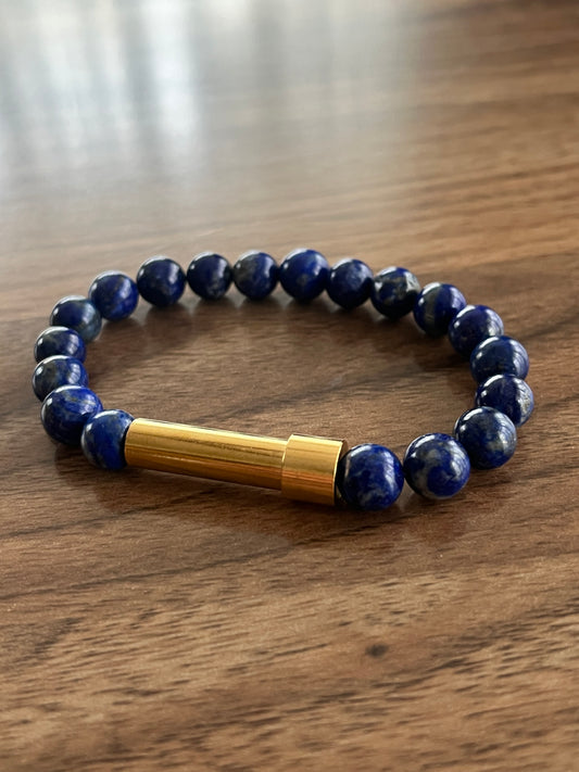 Lapis Lazuli with Steel Accent