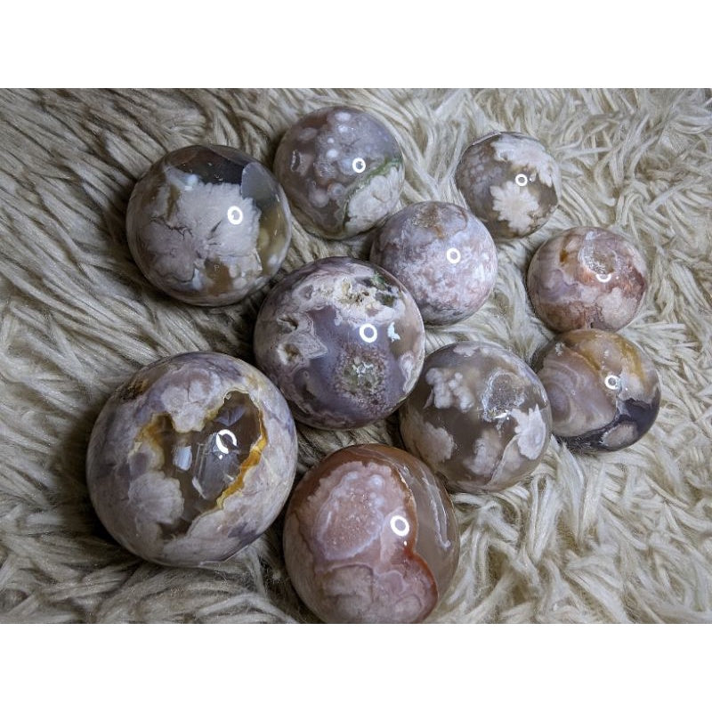 flower agate sphere SALE!!
