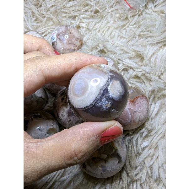 flower agate sphere SALE!!
