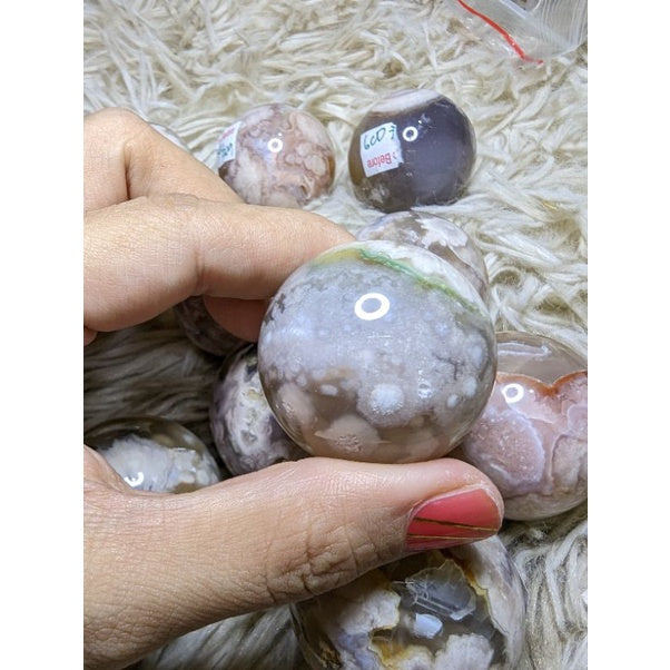 flower agate sphere SALE!!