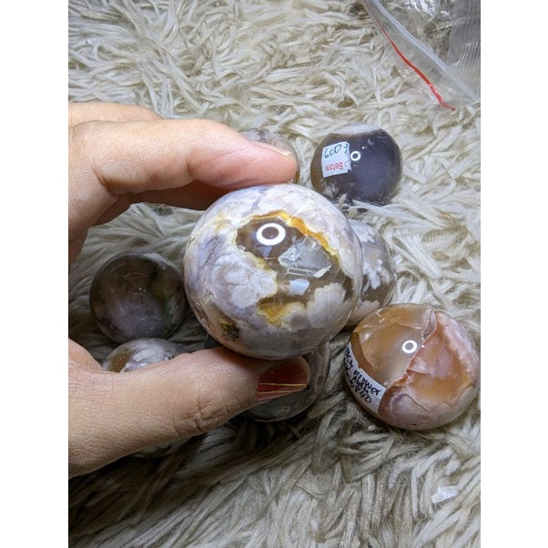 flower agate sphere SALE!!