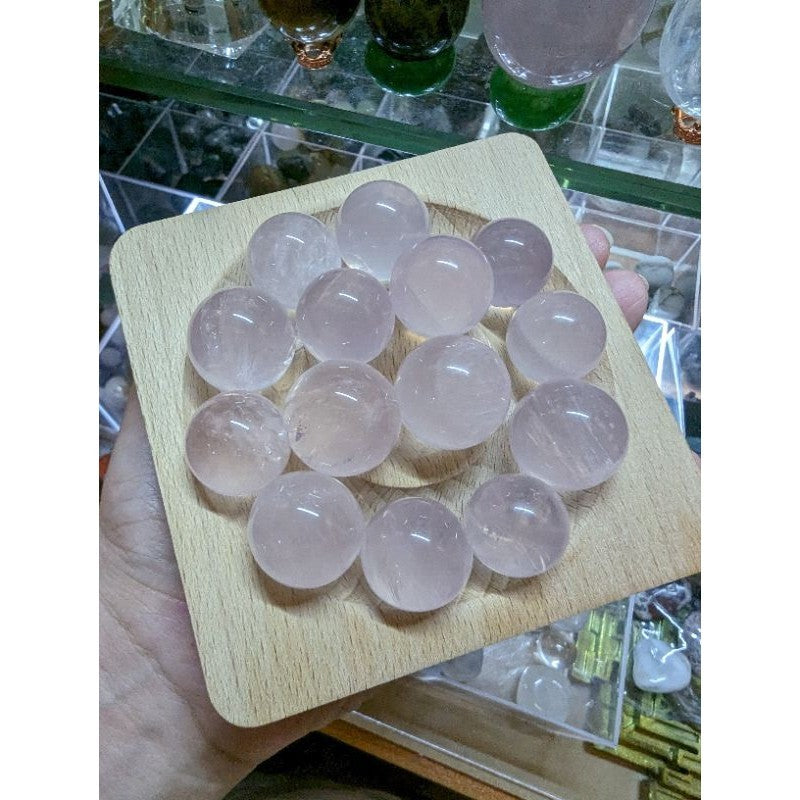 star rose quartz mini sphere