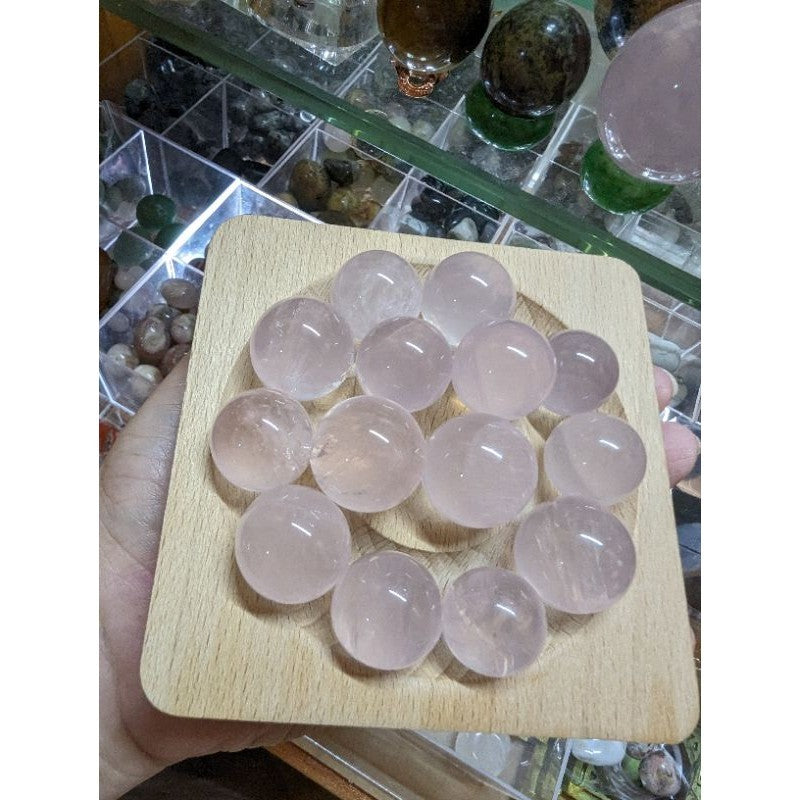 star rose quartz mini sphere