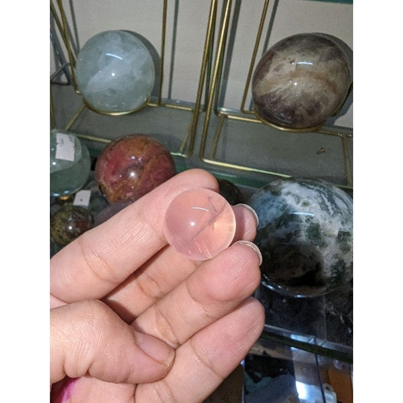 star rose quartz mini sphere