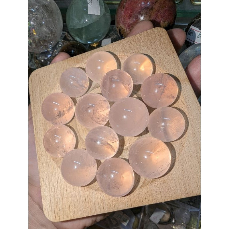 star rose quartz mini sphere