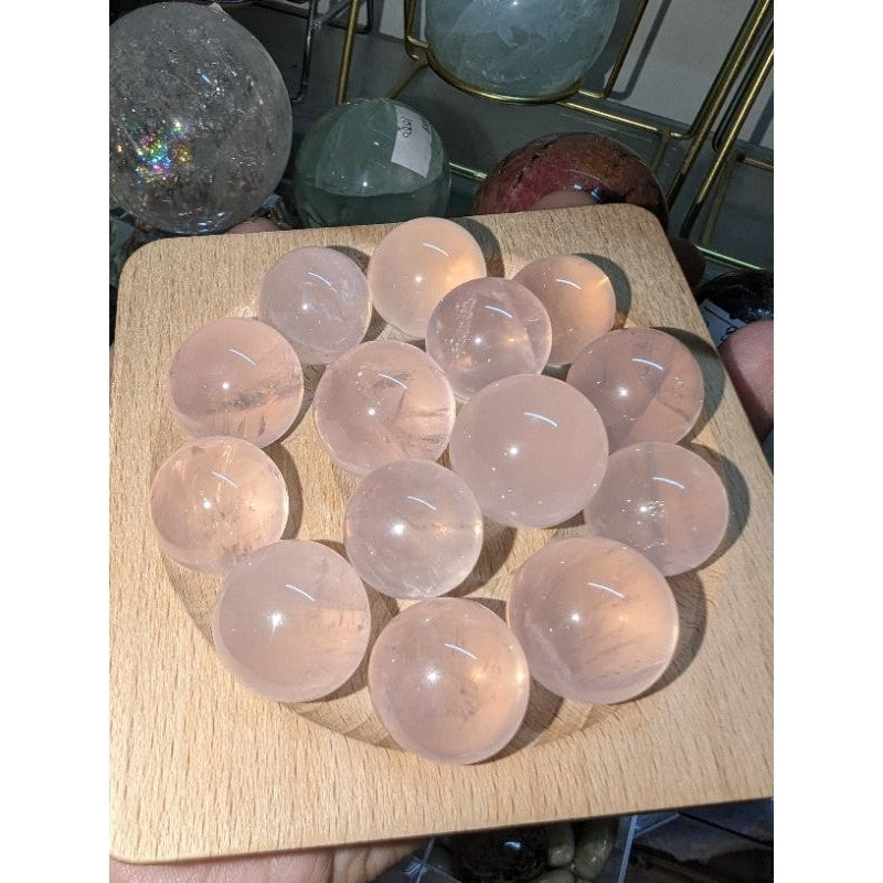 star rose quartz mini sphere