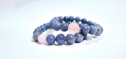 Couple Bracelet Communication and Self-Expression| Blue Aventurine with Rose Quartz Accent