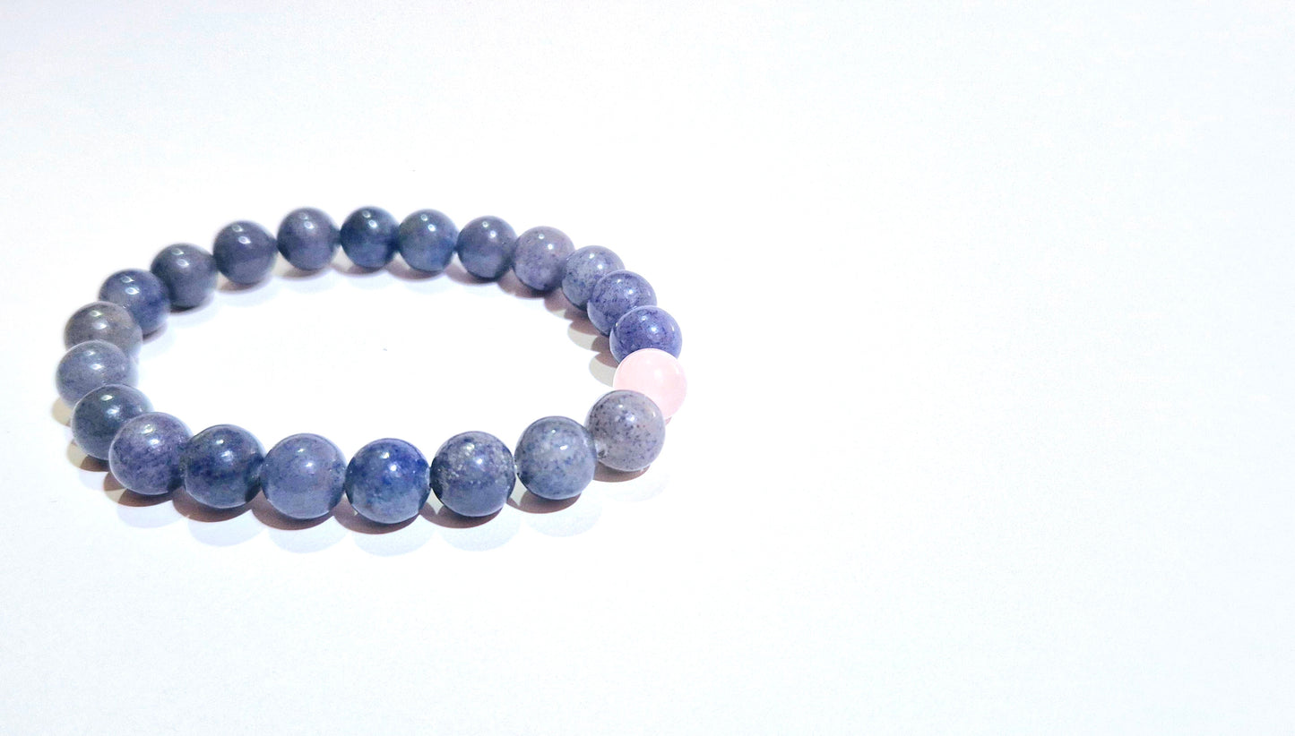 Couple Bracelet Communication and Self-Expression| Blue Aventurine with Rose Quartz Accent