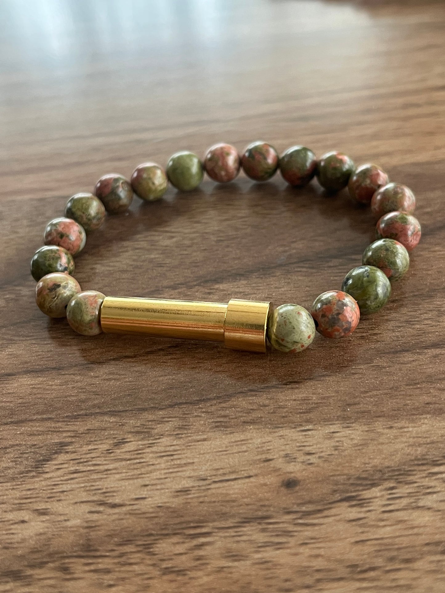 Unakite with Steel Accent