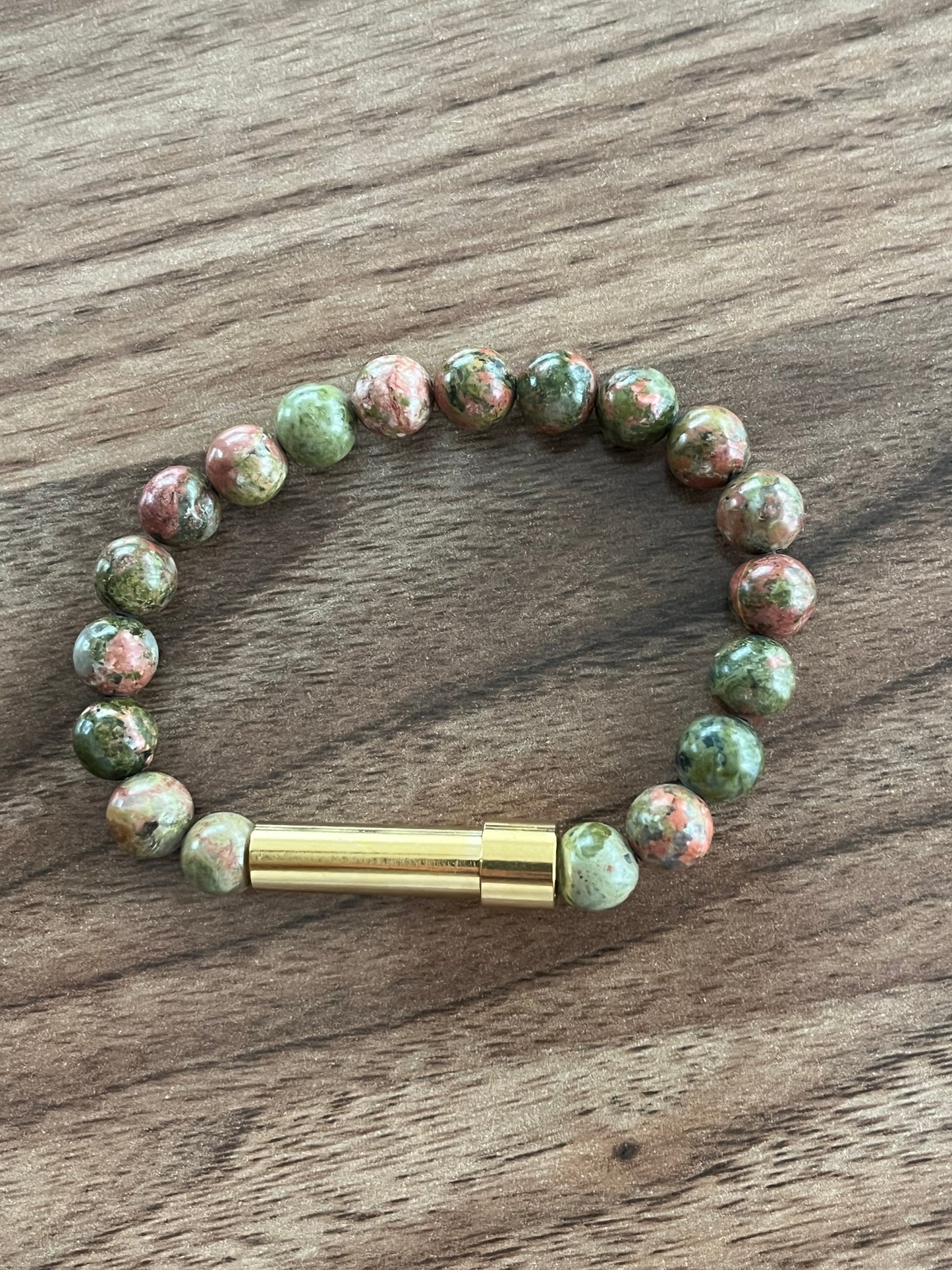 Unakite with Steel Accent