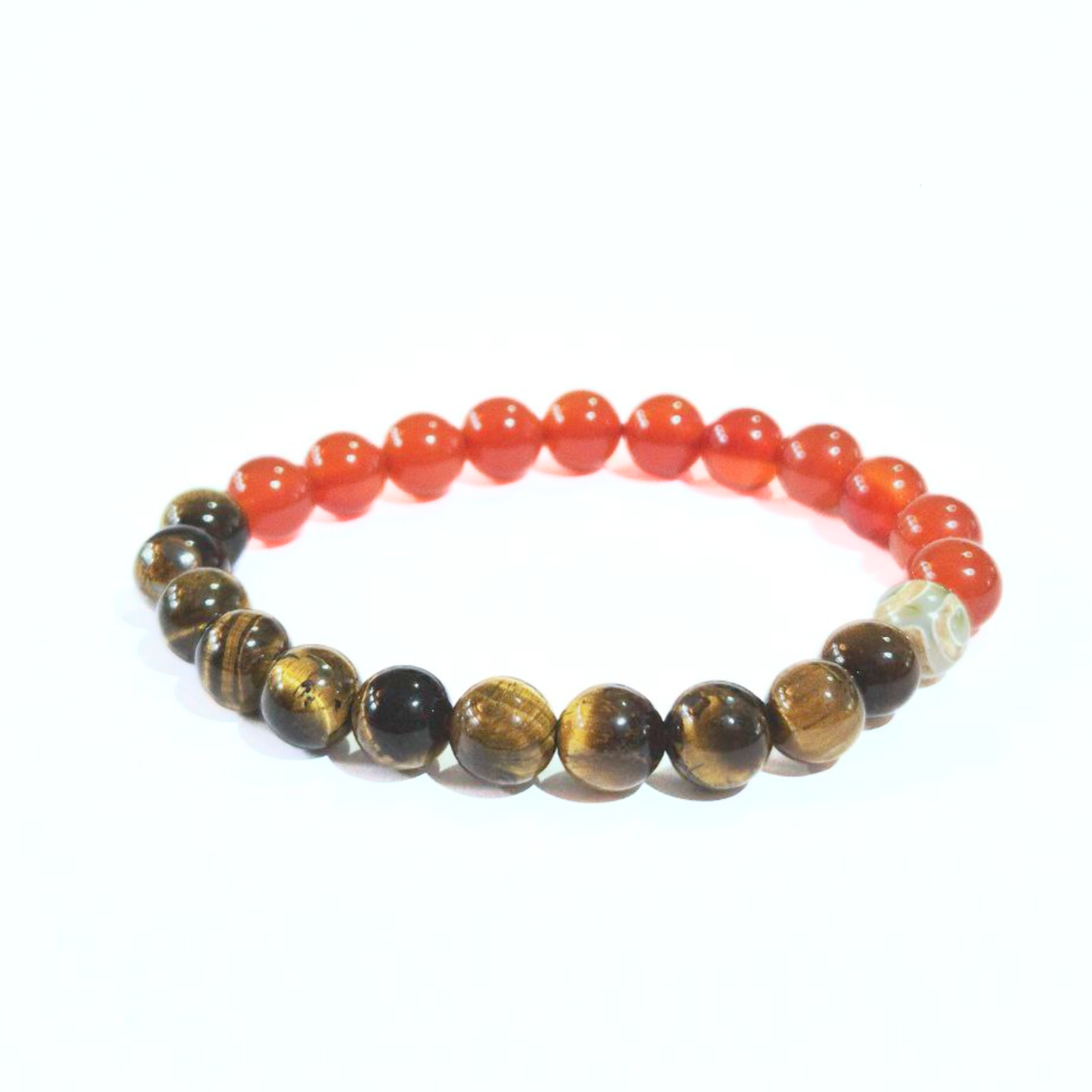 Ghost Month Protection and Courage - Red Agate, Tiger Eye, and Dzi Eye