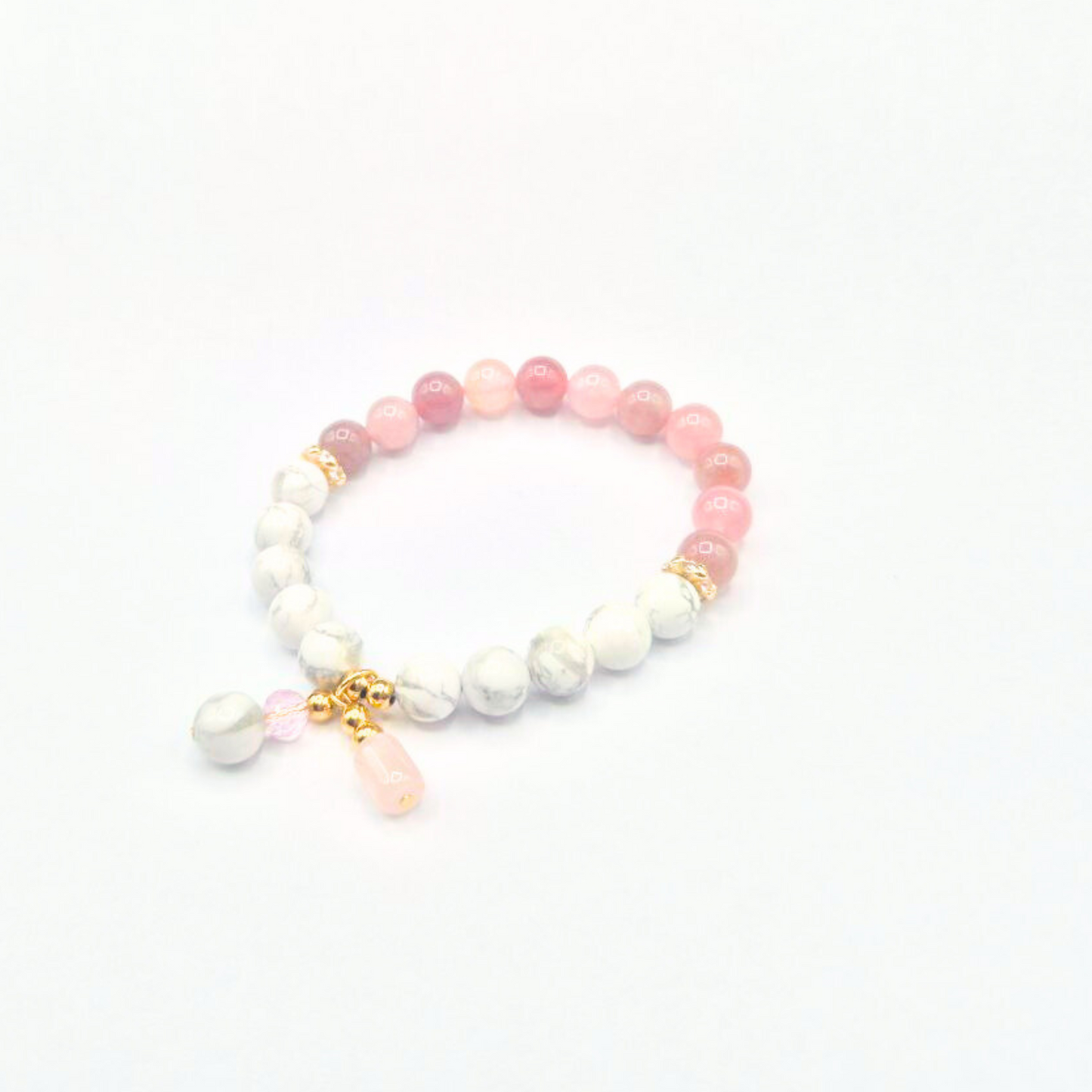 Love and Balance | Purple Rose Quartz and Howlite with Charm