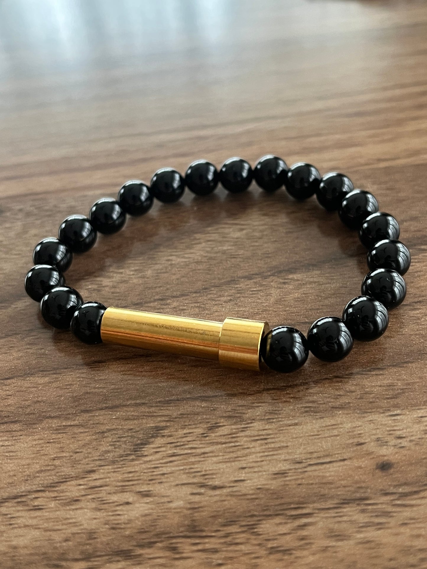 Black Onyx with Steel Accent