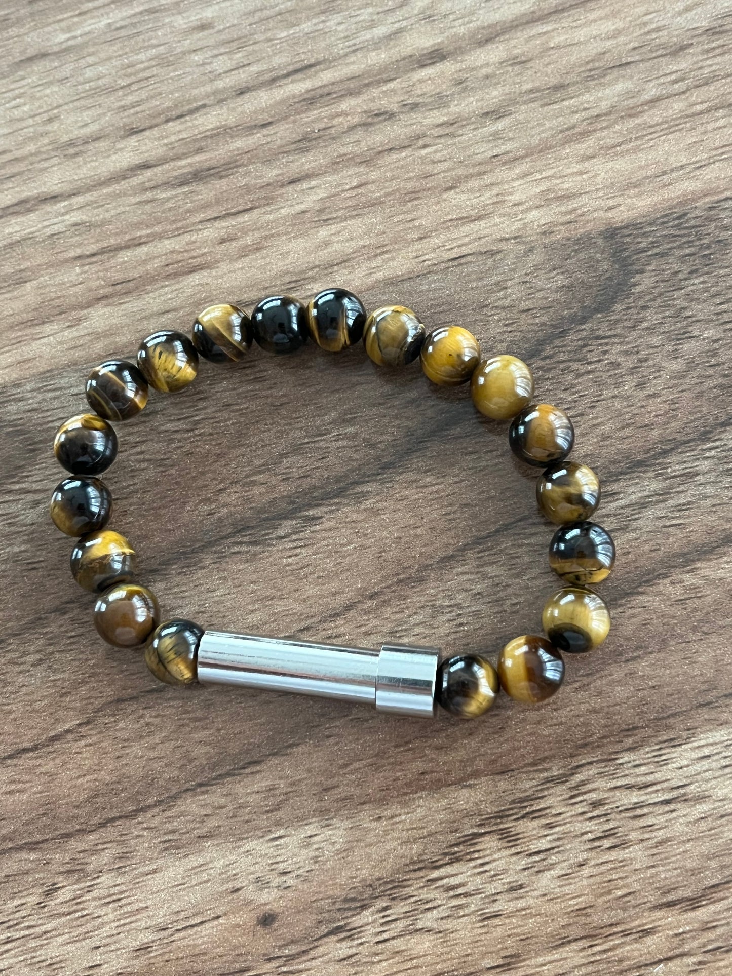 Tiger Eye with Steel Accent