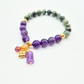 Healing and Abundance | Amethyst and Jade with Lucky Hematite Clover Charm