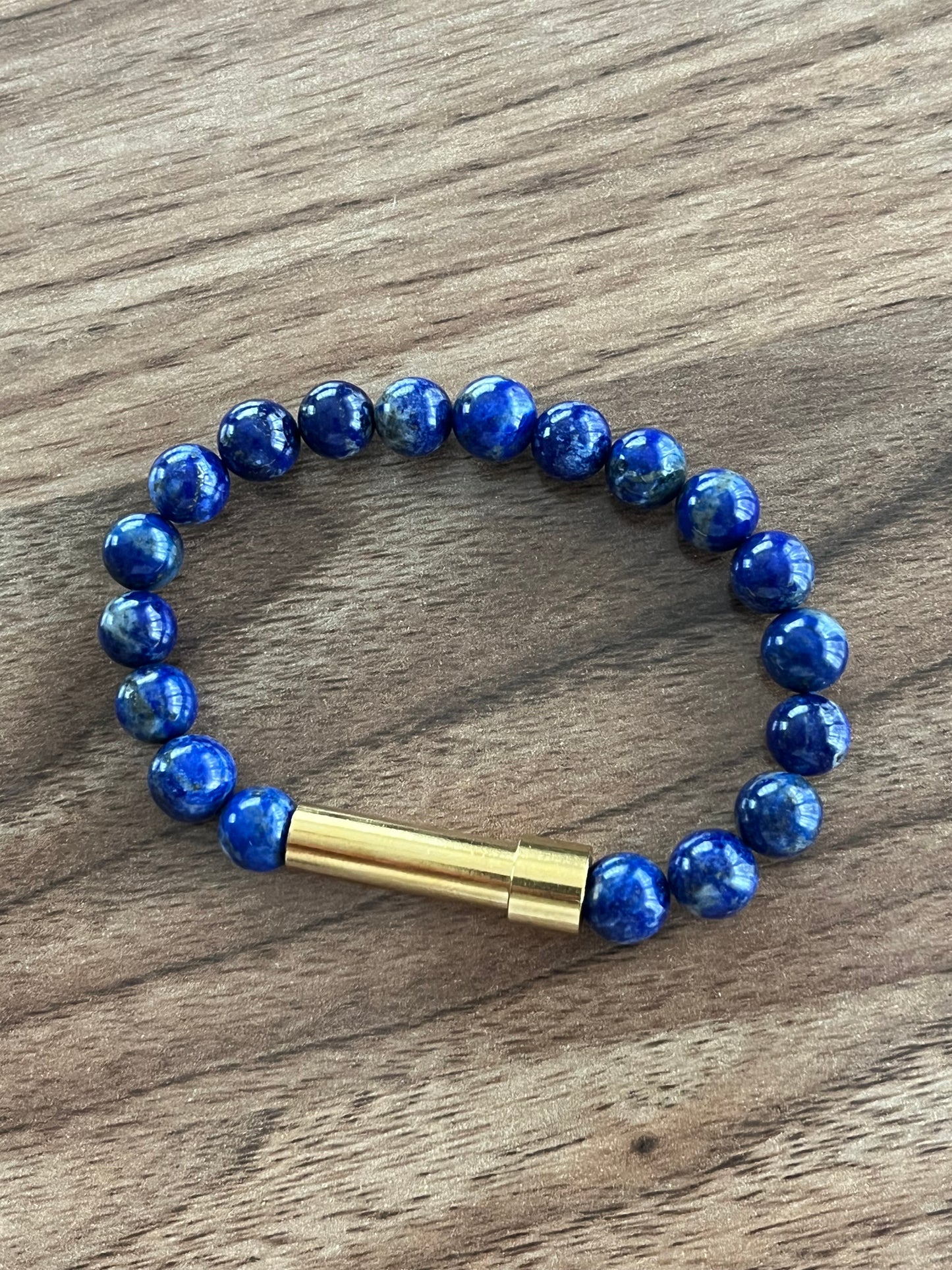 Lapis Lazuli with Steel Accent