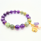 Healing and Abundance | Amethyst and Jade with Hematite Clover and Pearl Charm