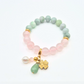 Love and Prosperity | Rose Quartz and Jade with Aventurine, Pearl, and Hematite Clover Charm