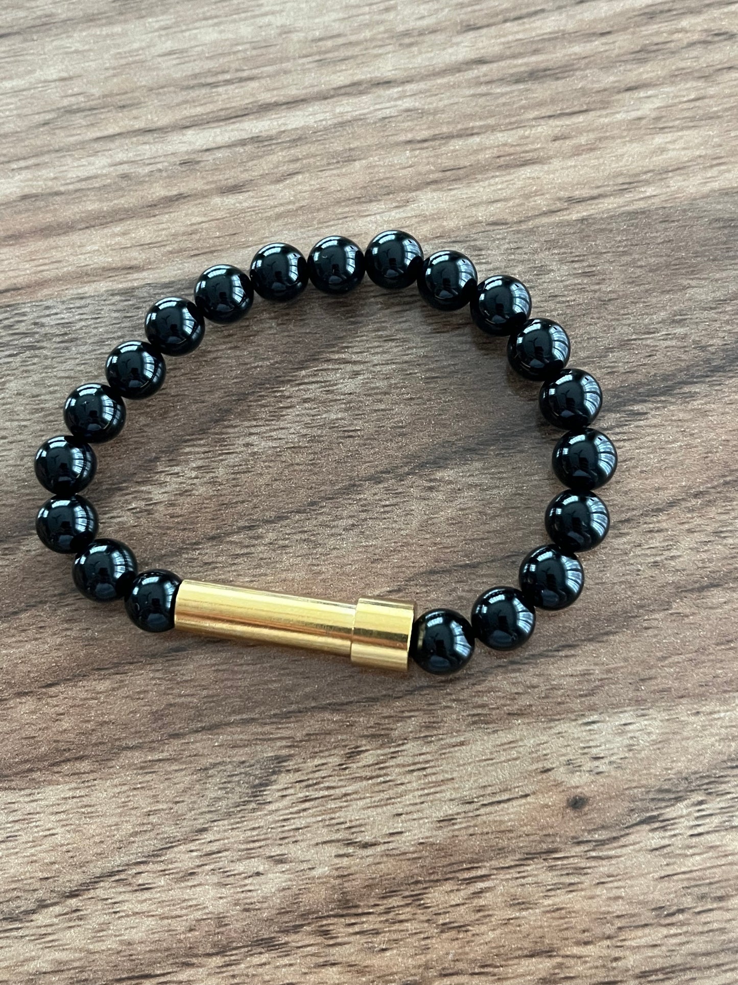 Black Onyx with Steel Accent