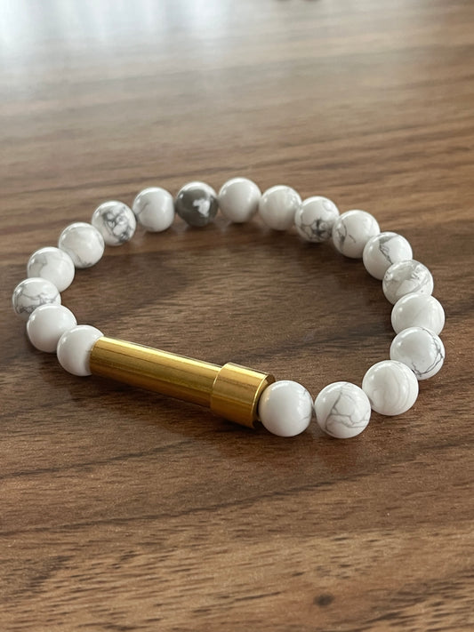 Howlite with Steel Accent