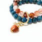 Apatite and Fire Quartz Double Layer with Heart Charm