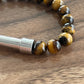 Tiger Eye with Steel Accent