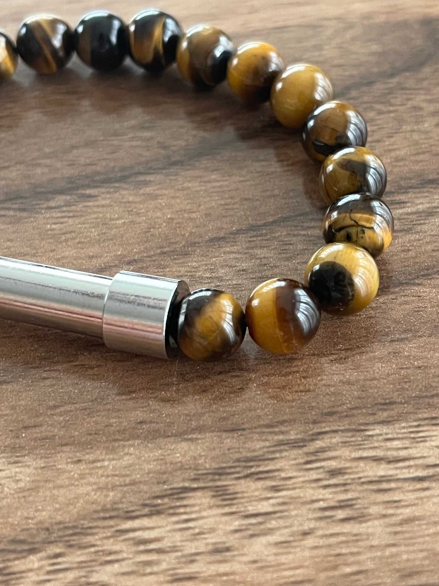 Tiger Eye with Steel Accent