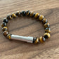 Tiger Eye with Steel Accent