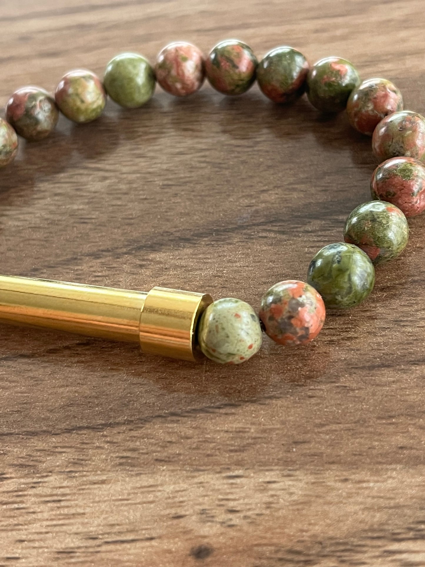 Unakite with Steel Accent