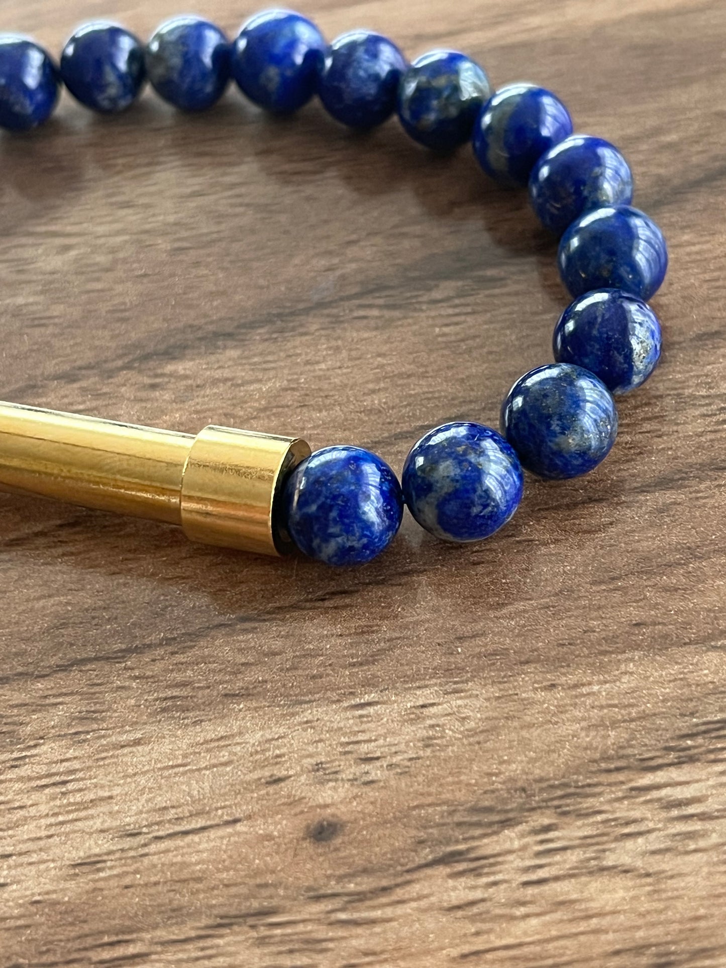 Lapis Lazuli with Steel Accent