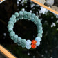 2025 Chinese Zodiac | Snake - Blue Water Jade and Aquamarine with Red Agate