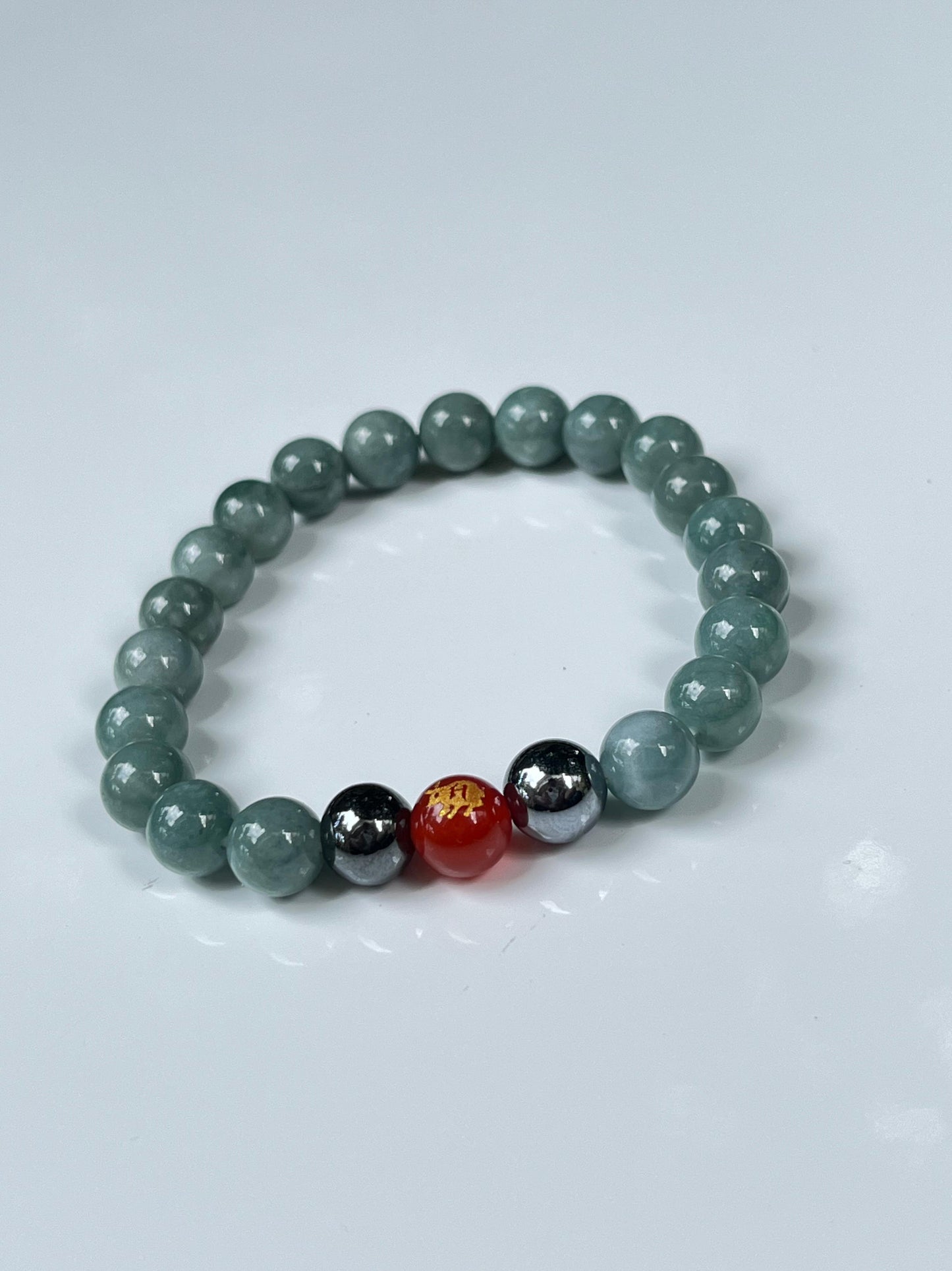 2025 Chinese Zodiac | Rabbit - Blue Water Jade and Terahertz with Red Agate