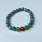 2025 Chinese Zodiac | Monkey - Blue Water Jade and Aventurine with Red Agate