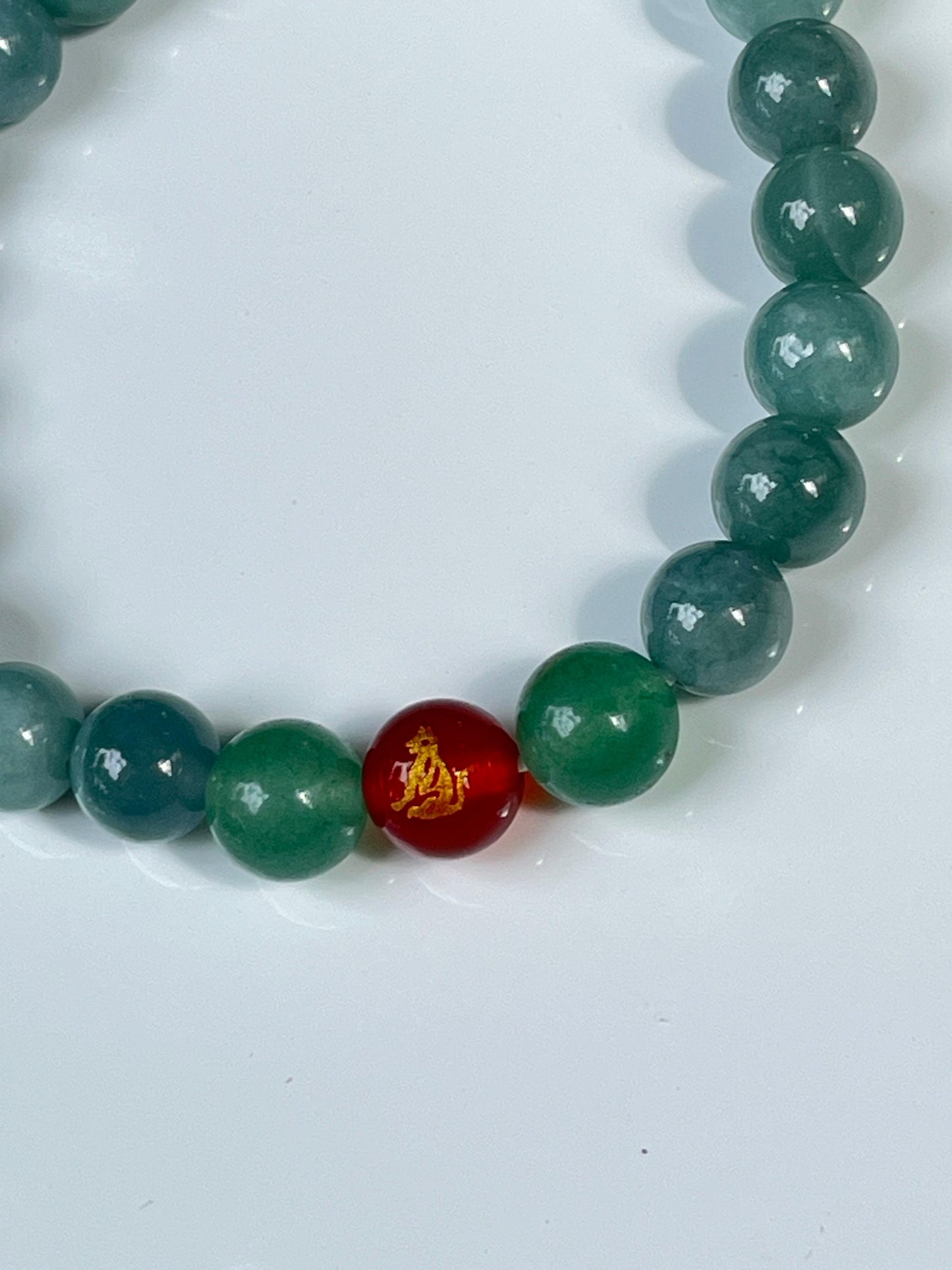 2025 Chinese Zodiac | Monkey - Blue Water Jade and Aventurine with Red Agate