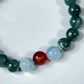 2025 Chinese Zodiac | Snake - Blue Water Jade and Aquamarine with Red Agate