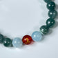 2025 Chinese Zodiac | Snake - Blue Water Jade and Aquamarine with Red Agate