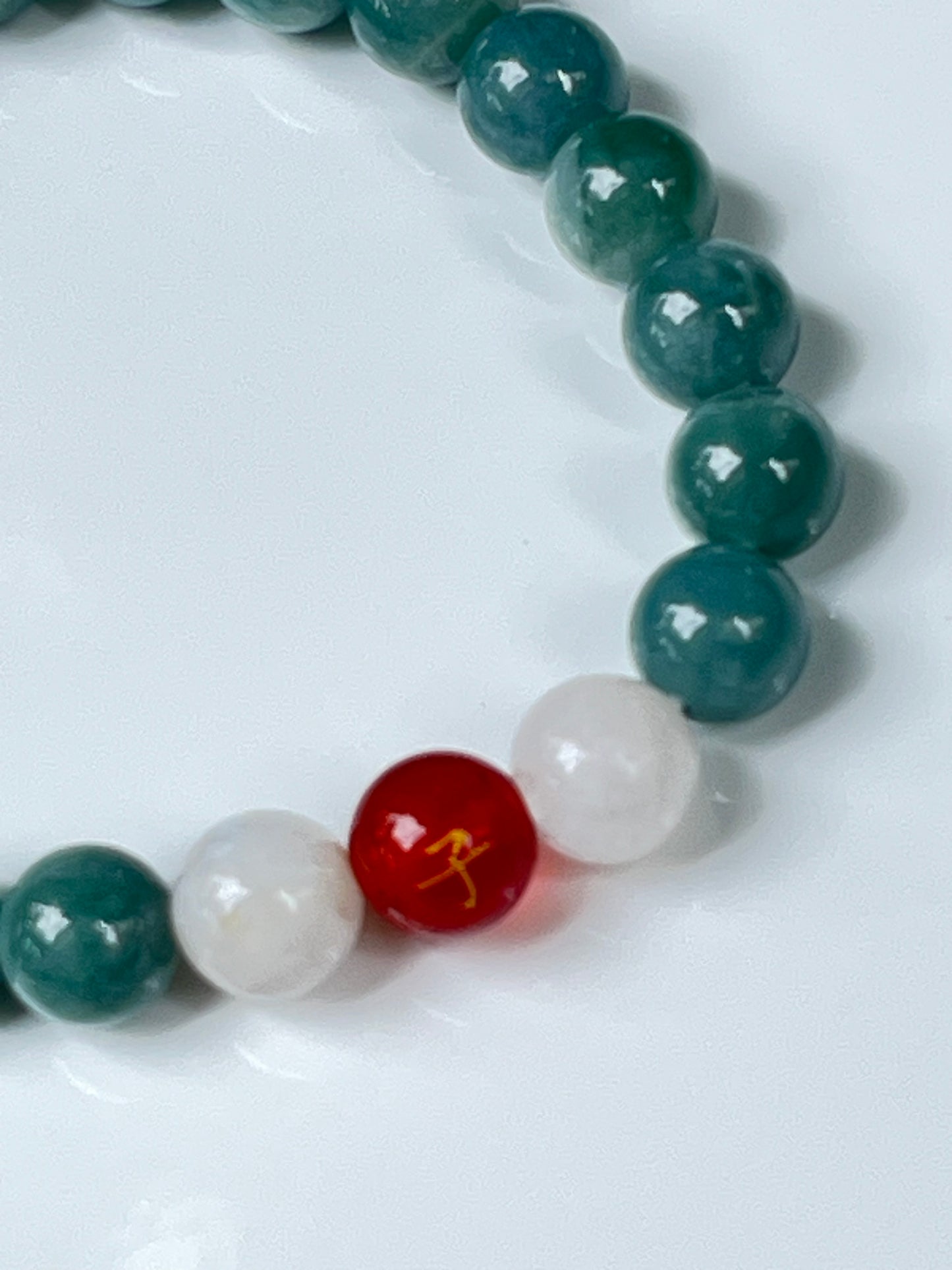 2025 Chinese Zodiac | Rat - Blue Water Jade and Moonstone with Red Agate