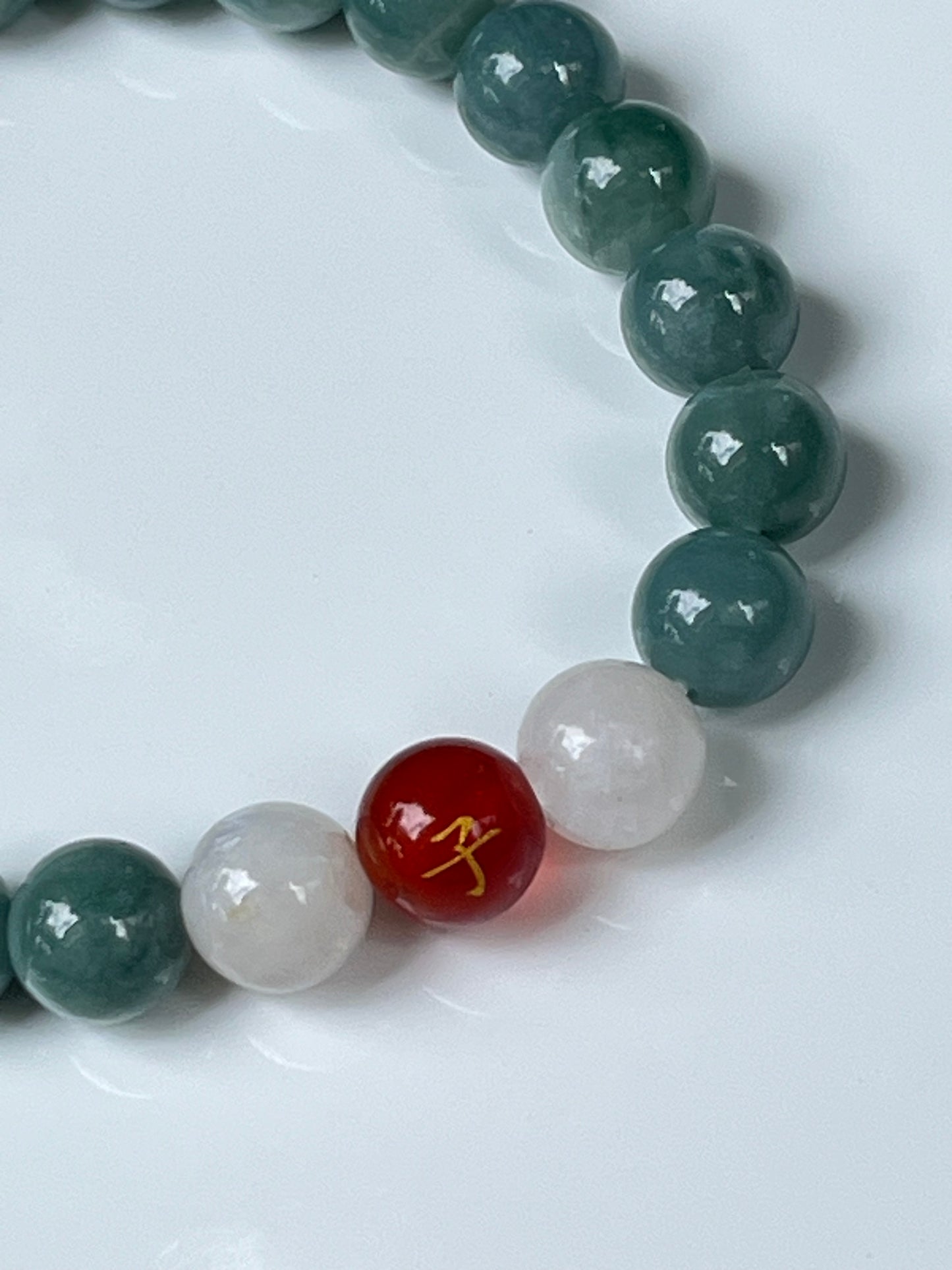 2025 Chinese Zodiac | Rat - Blue Water Jade and Moonstone with Red Agate