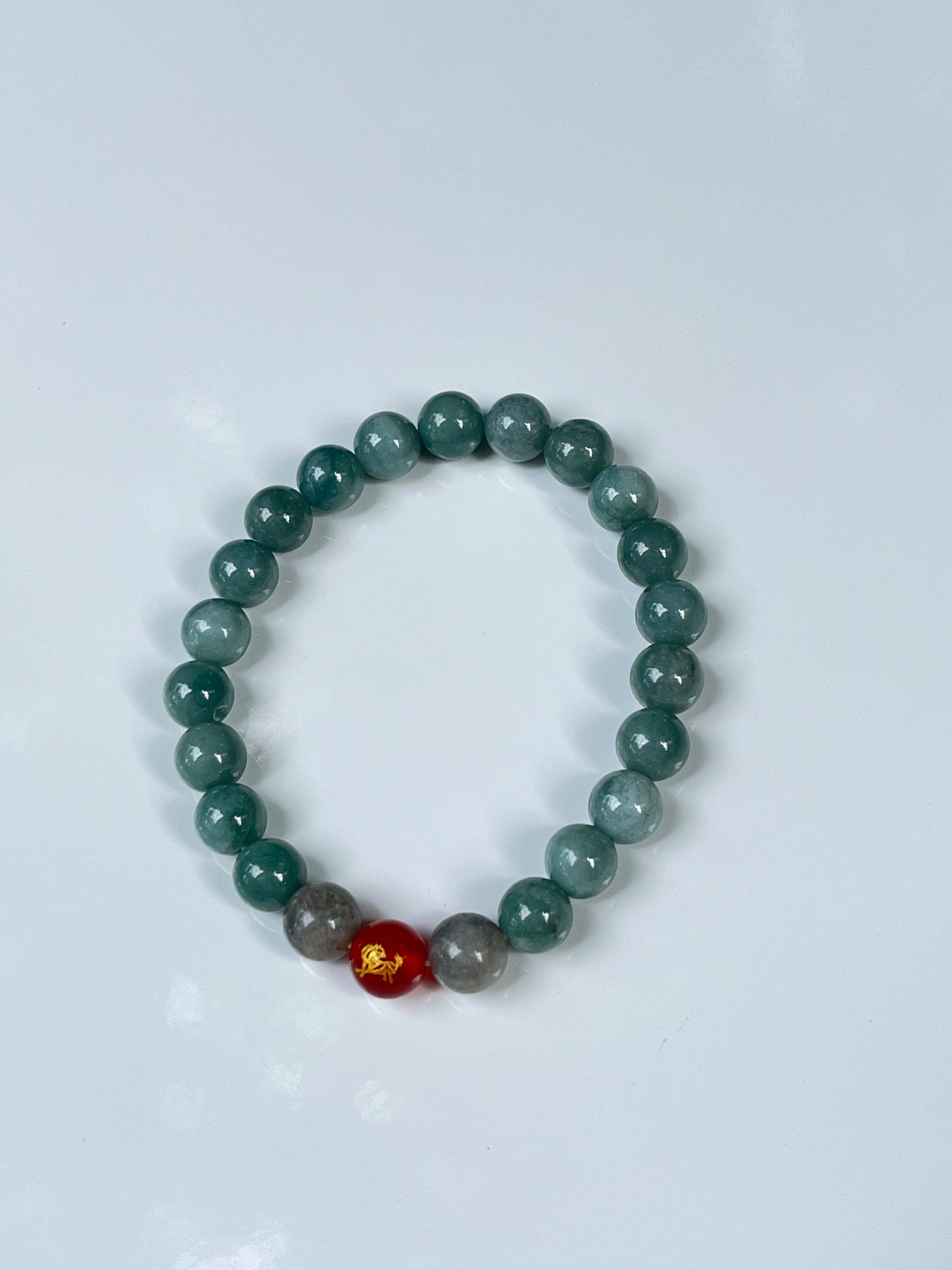 2025 Chinese Zodiac | Horse - Blue Water Jade and Labradorite with Red Agate