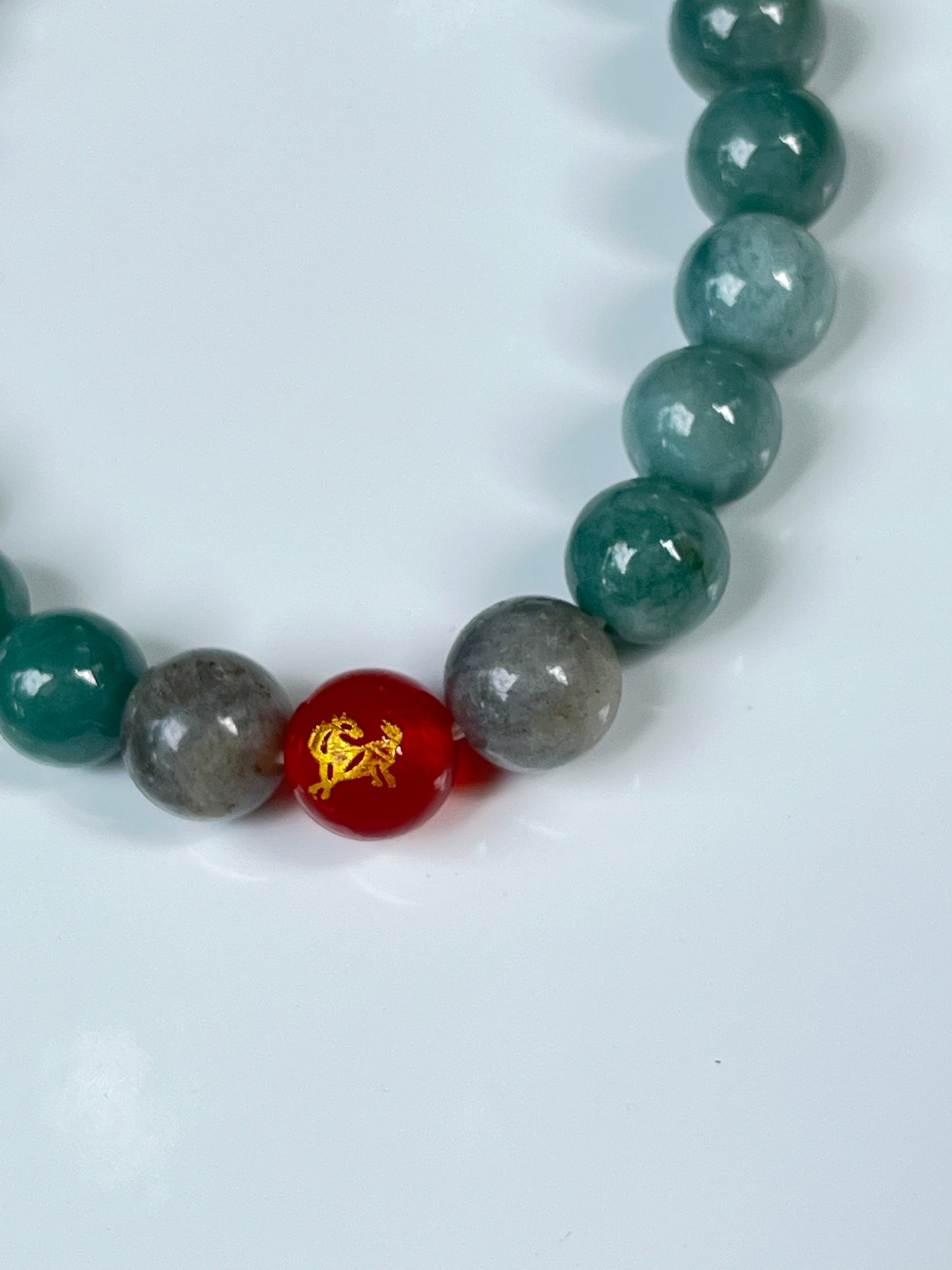 2025 Chinese Zodiac | Horse - Blue Water Jade and Labradorite with Red Agate