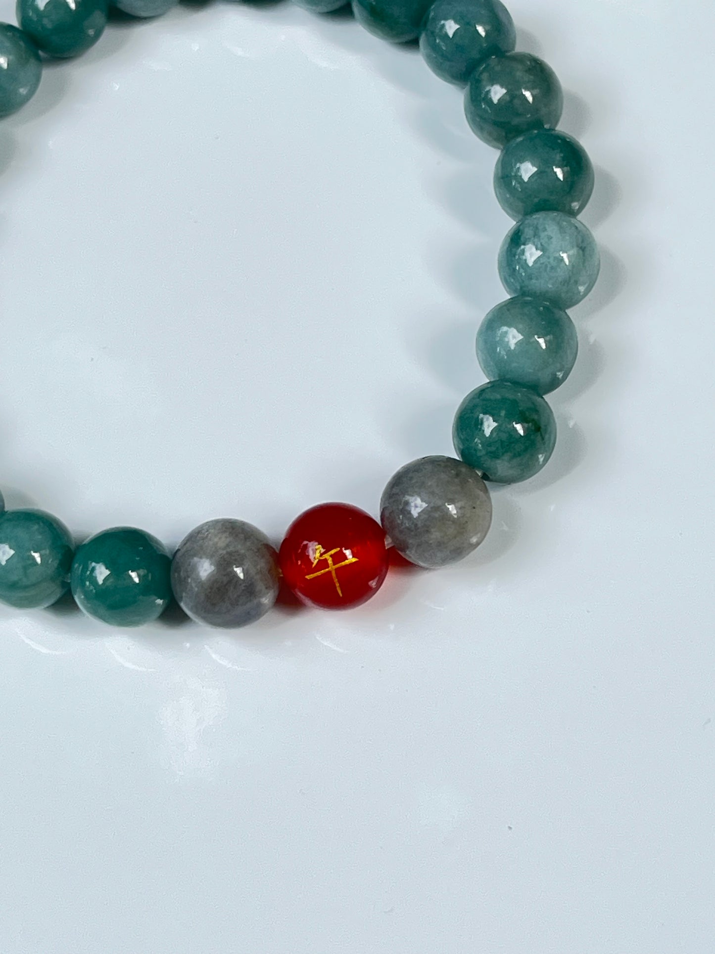 2025 Chinese Zodiac | Horse - Blue Water Jade and Labradorite with Red Agate