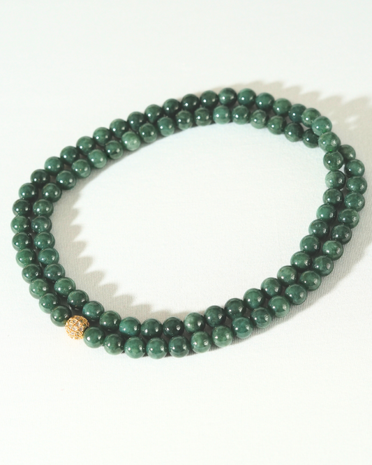 Wealth and Health | Guatemalan Dark Green Jade Necklace