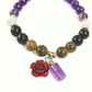 Ghost Month Protection Bracelet - Obsidian, Selenite, Amethyst, & Cinnabar