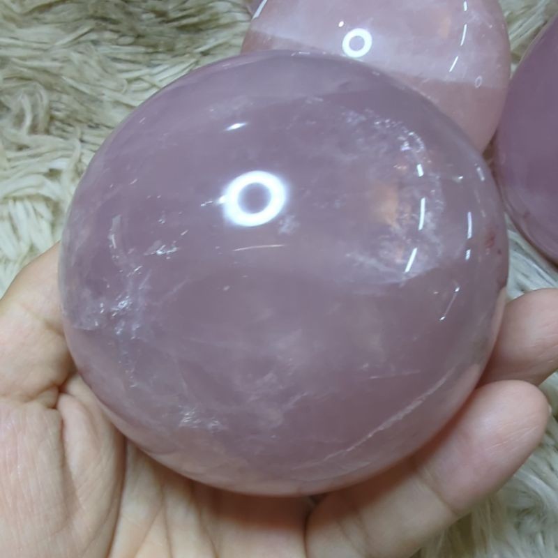 rose quartz sphere for love and happiness