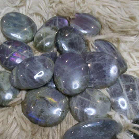 purple flash labradorite palm stone small