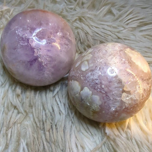 high quality pink amethyst flower agate sphere