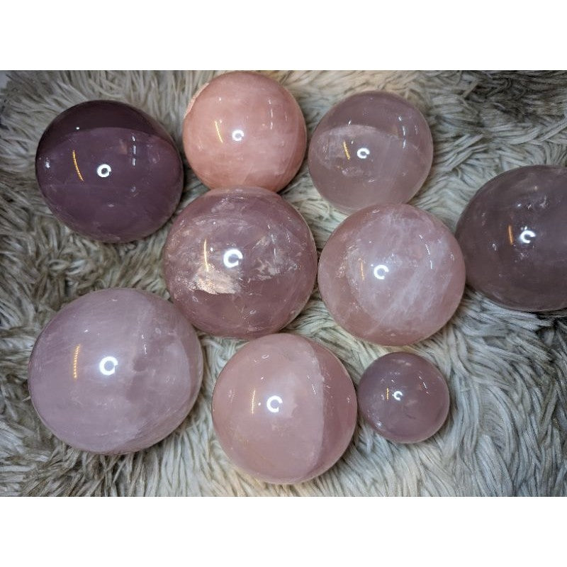 rose quartz sphere for love and happiness