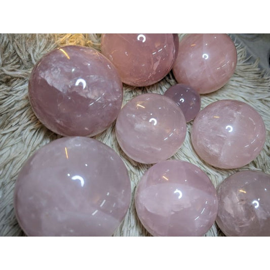 rose quartz sphere for love and happiness