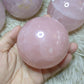 rose quartz sphere for love and happiness