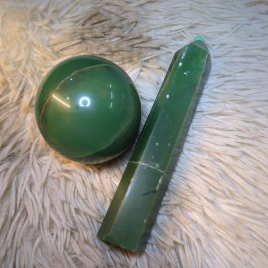 green aventurine lucky sphere and tower